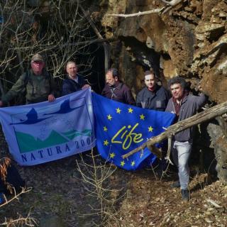 At the lower entrance of the Agia Varvara mine, Dadia